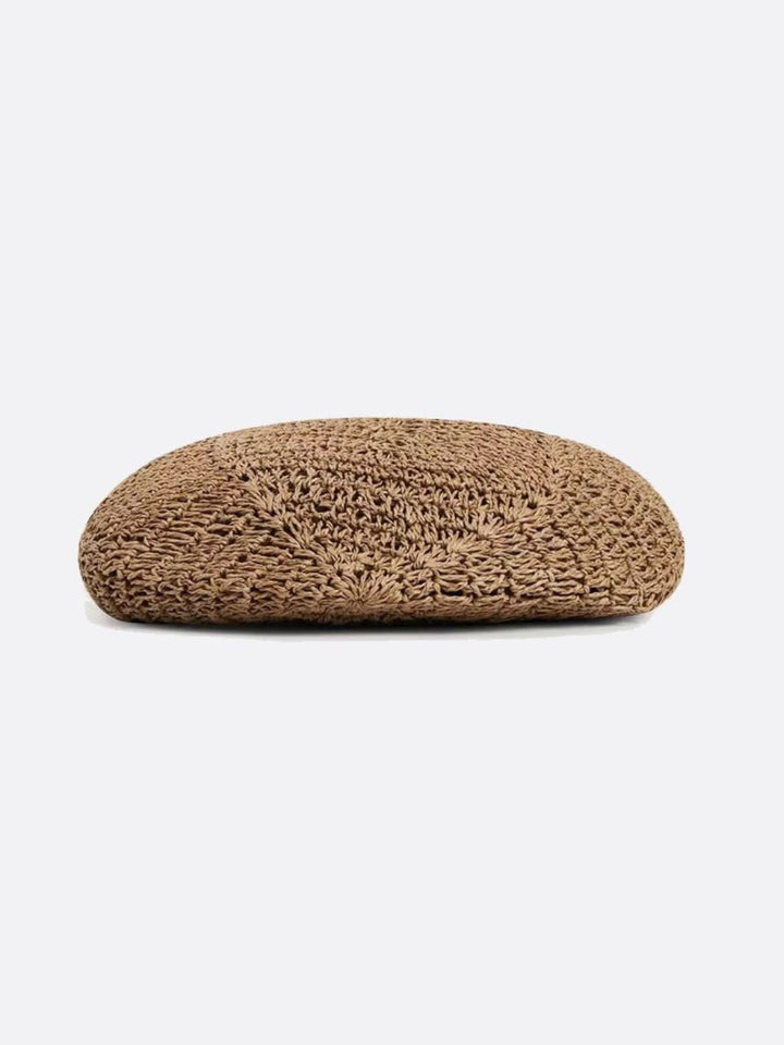 Woven straw beach bag