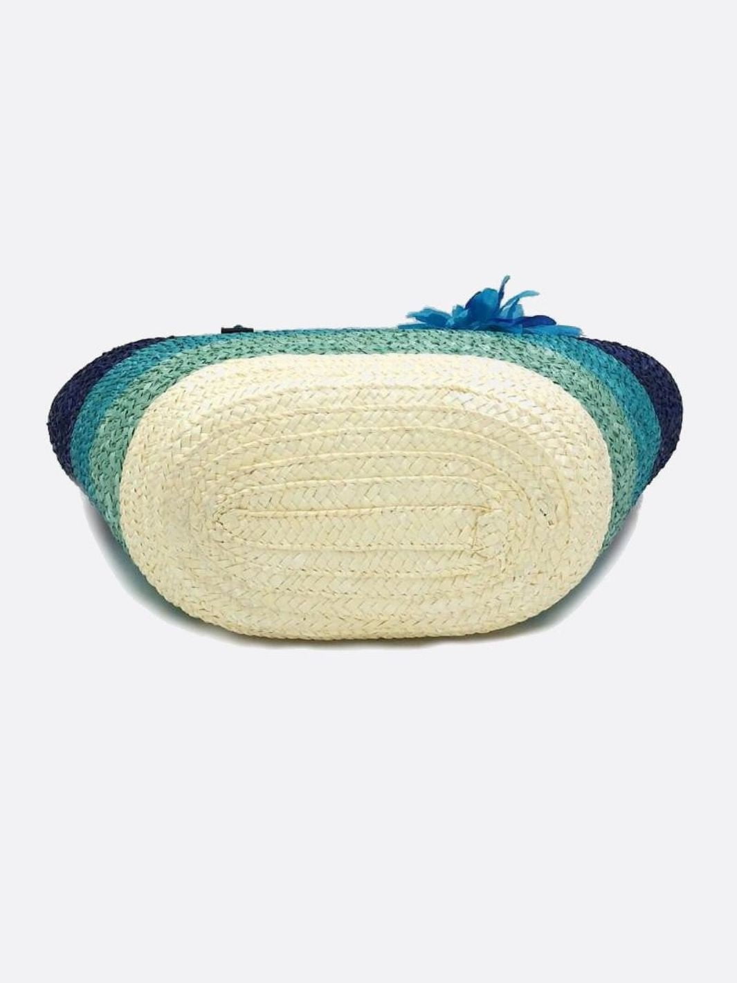 Straw tote bag with flower