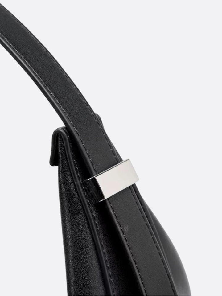Large half-moon leather bag