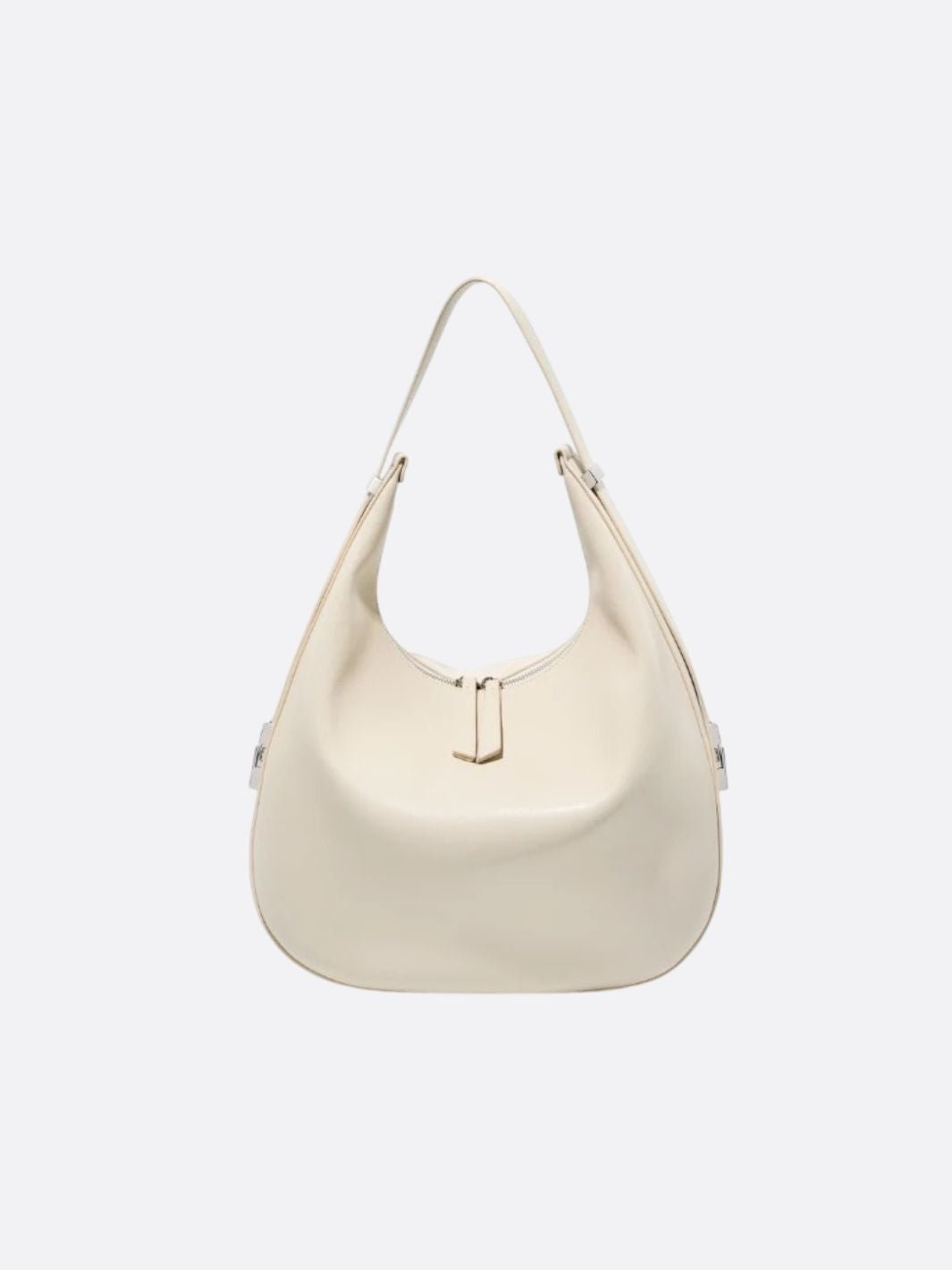 grand sac demi lune cuir blanc