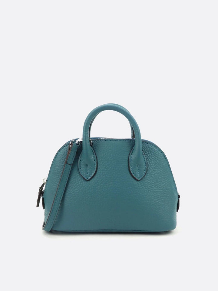 petit sac à main cuir bleu canard