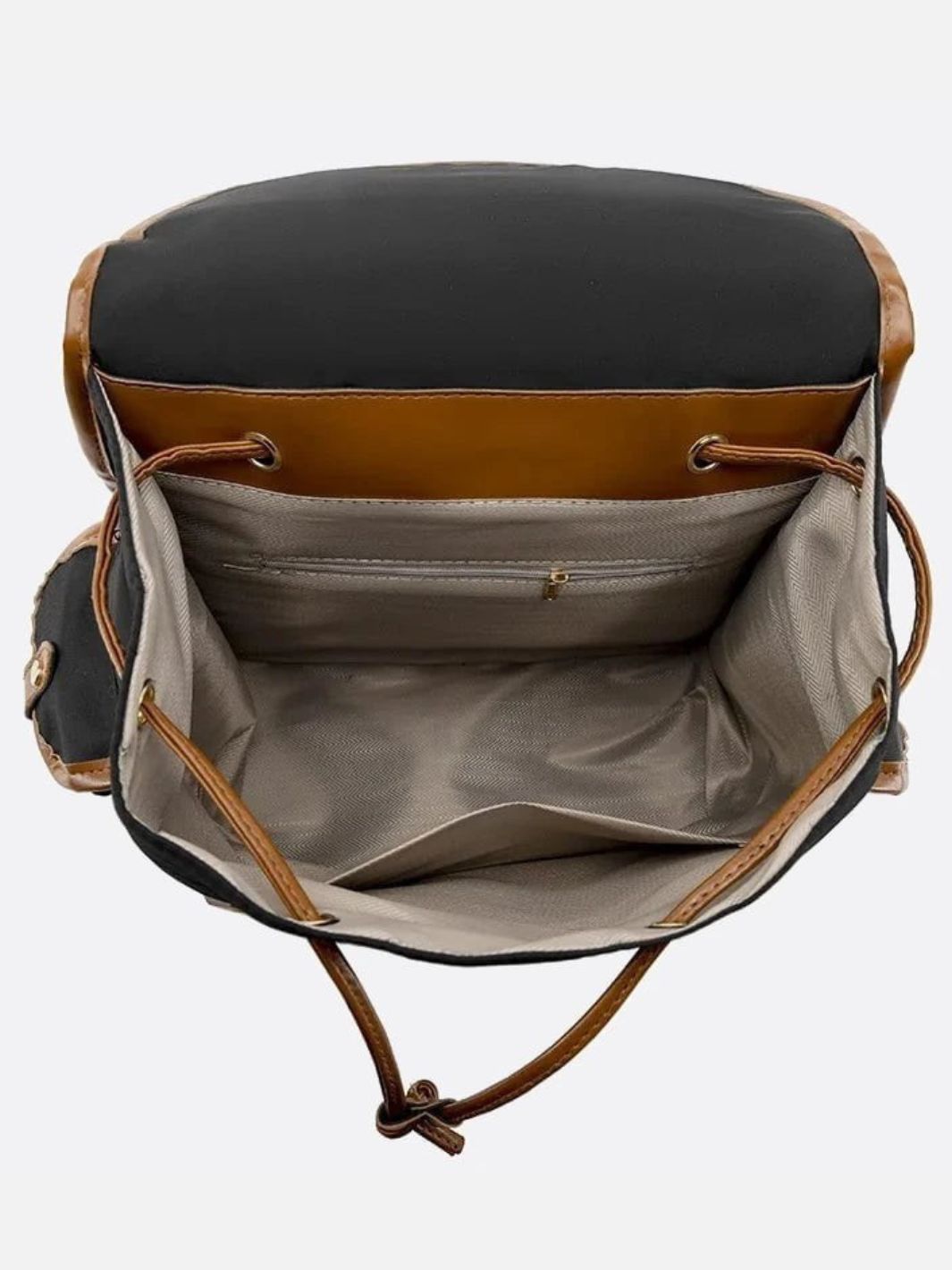 Canvas and leather backpack