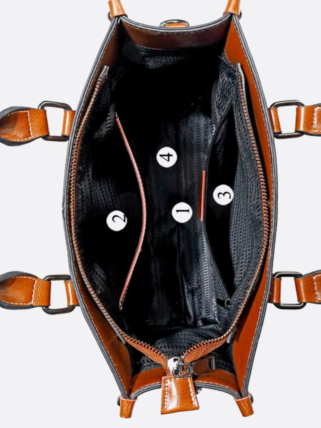 Vintage leather tote handbag