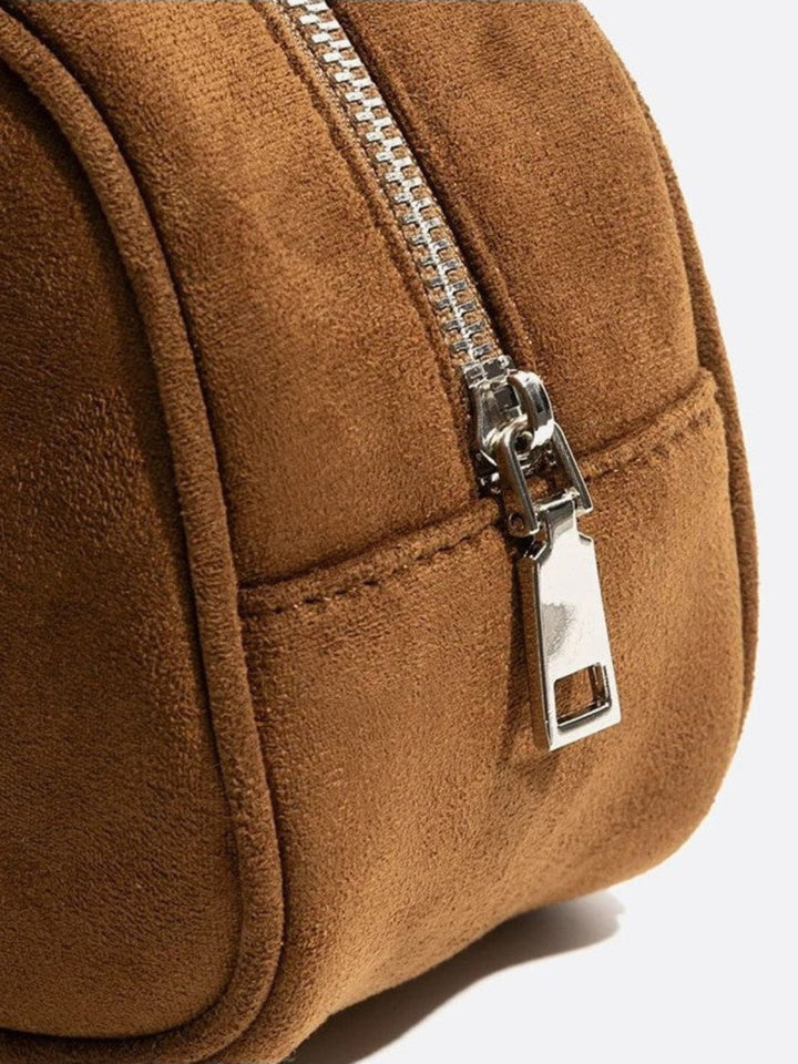 Suede baguette bag