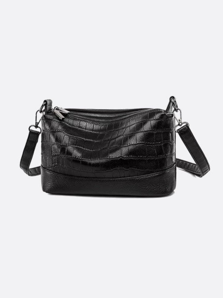 Sac bandoulière multipoches noir