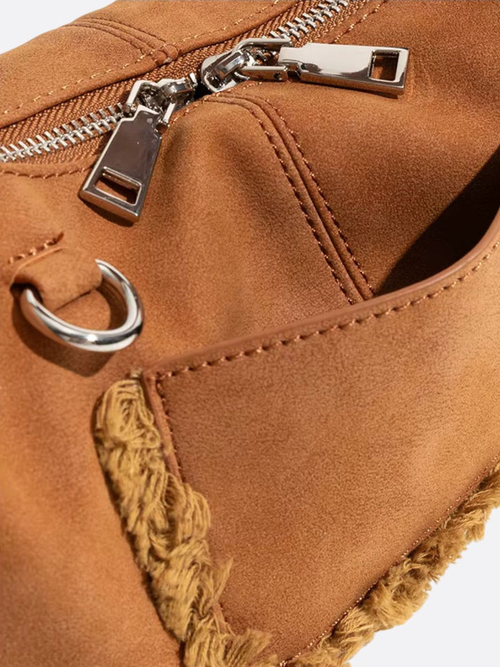 Suede hobo bag