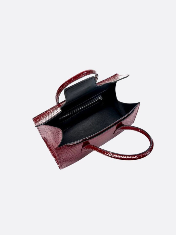 Crocodile effect leather bag