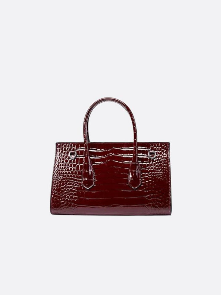 Crocodile effect leather bag