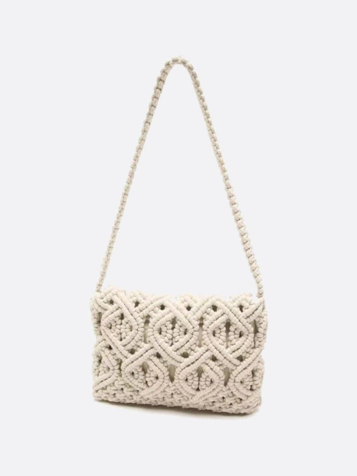 sac macramé blanc