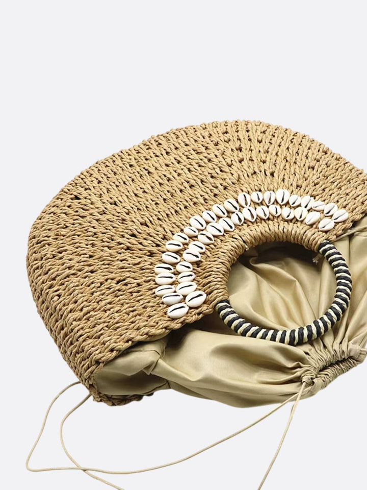 Straw bag with shell
