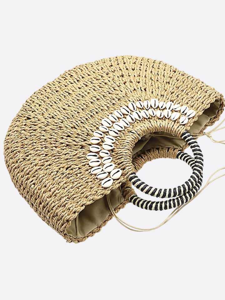 Straw bag with shell
