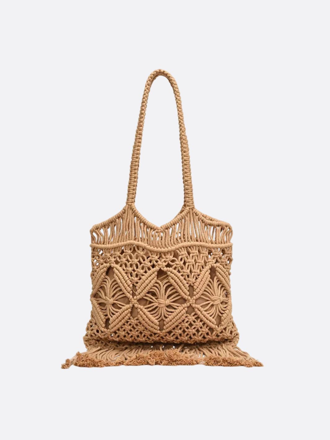 sac macrame marron clair