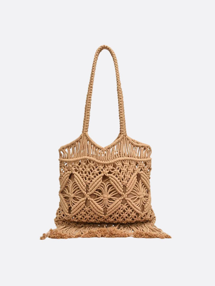 sac macrame marron clair