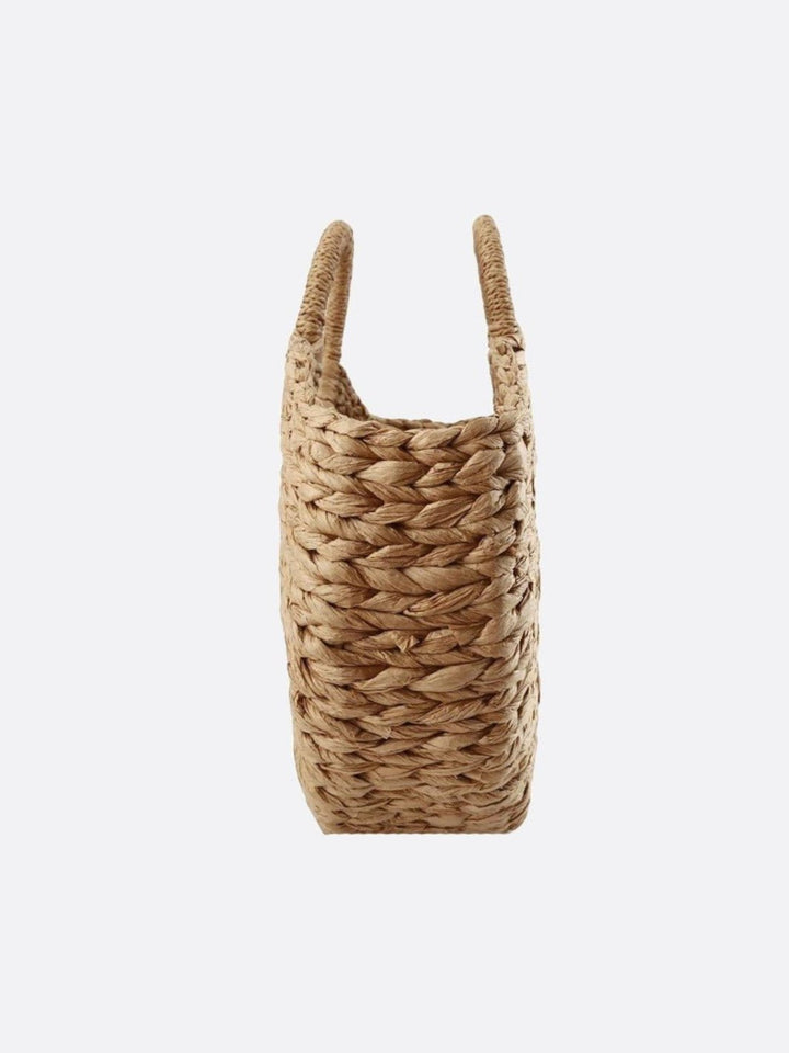 Natural wicker basket bag