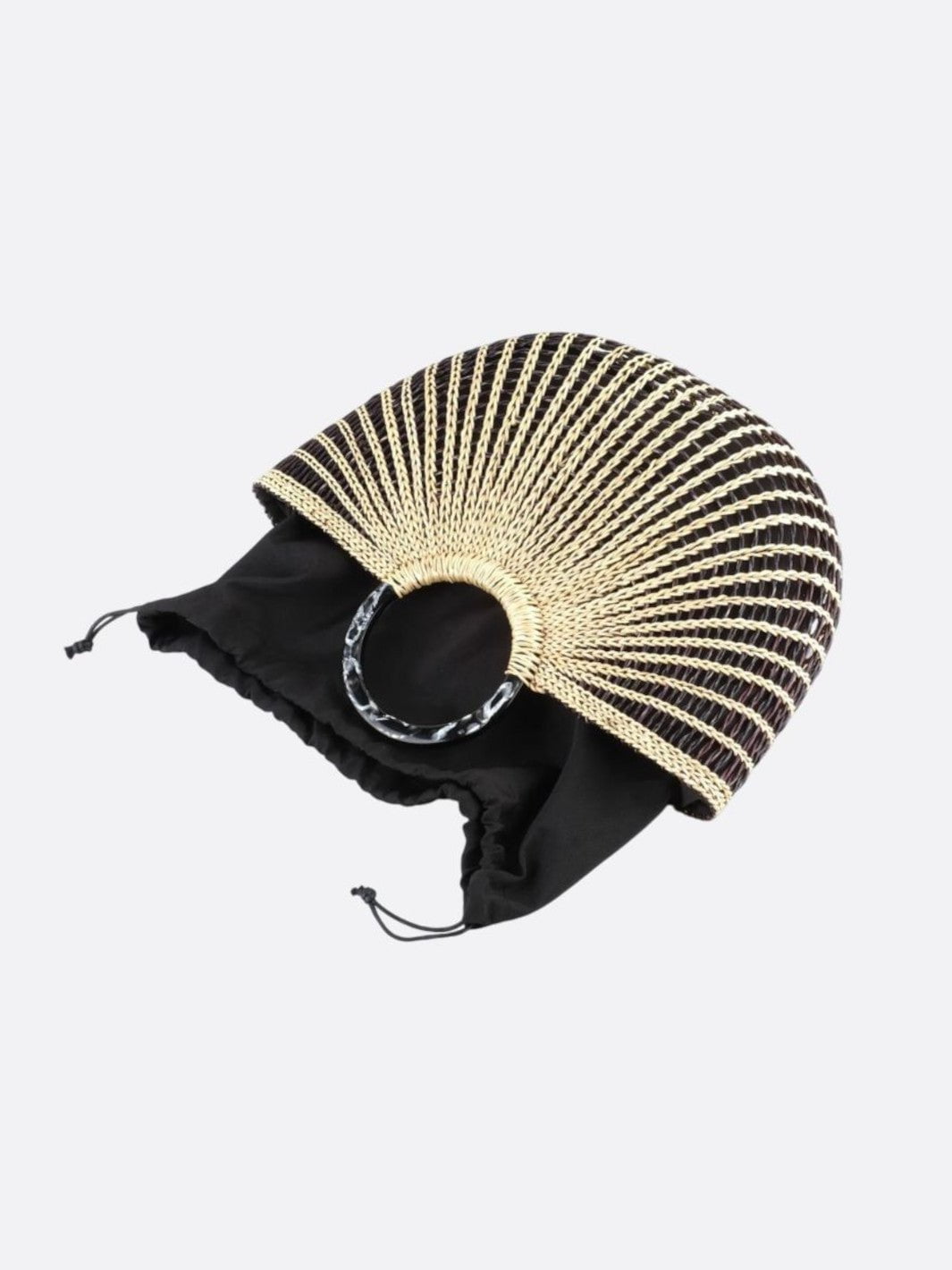 Black and white basket bag
