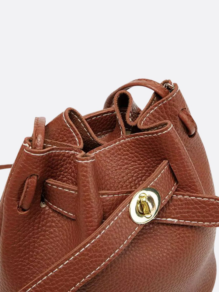 Leather bucket bag