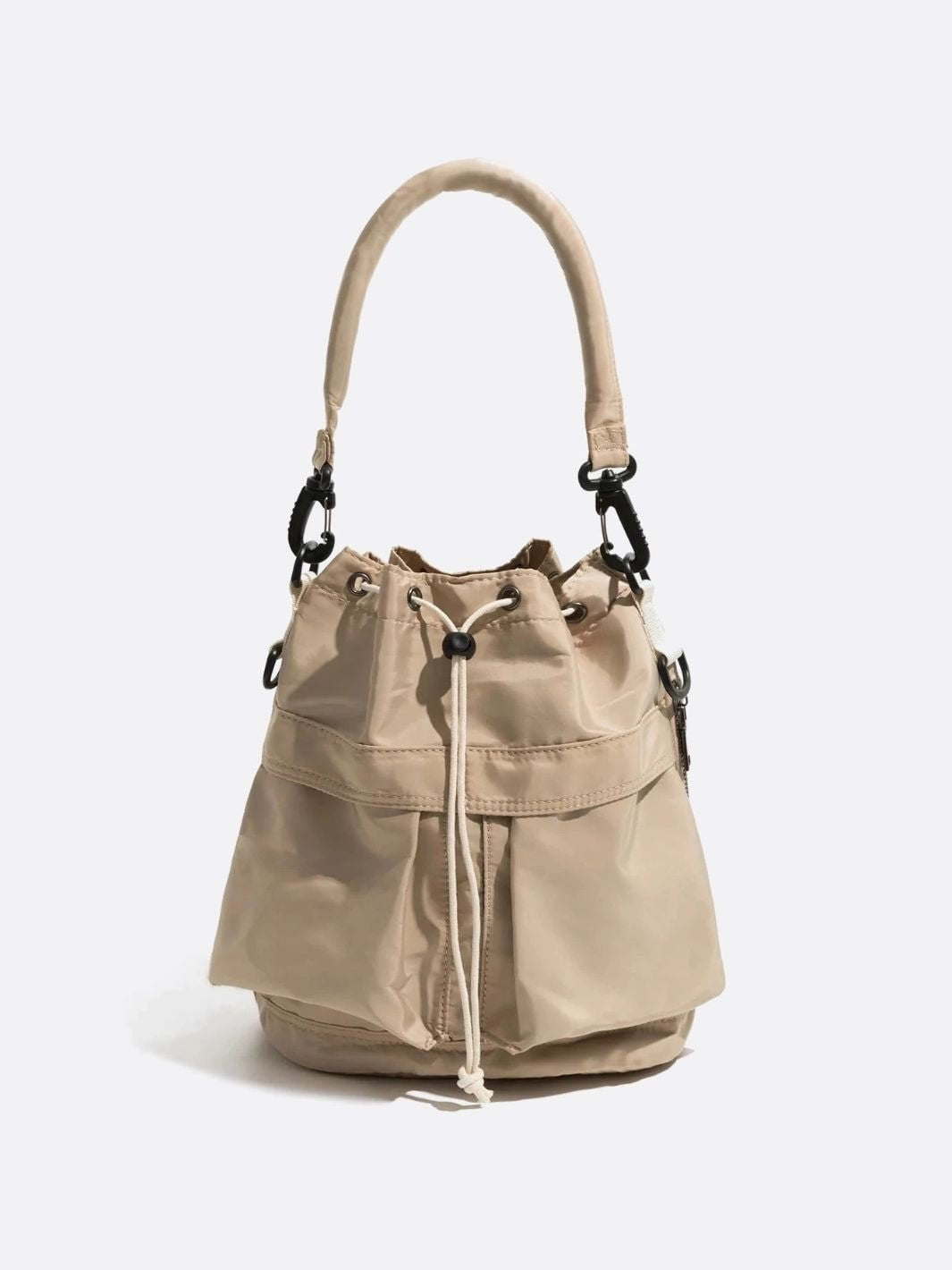 Sac seau nylon beige