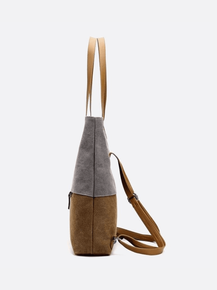 Canvas bag carried on the shoulder and back