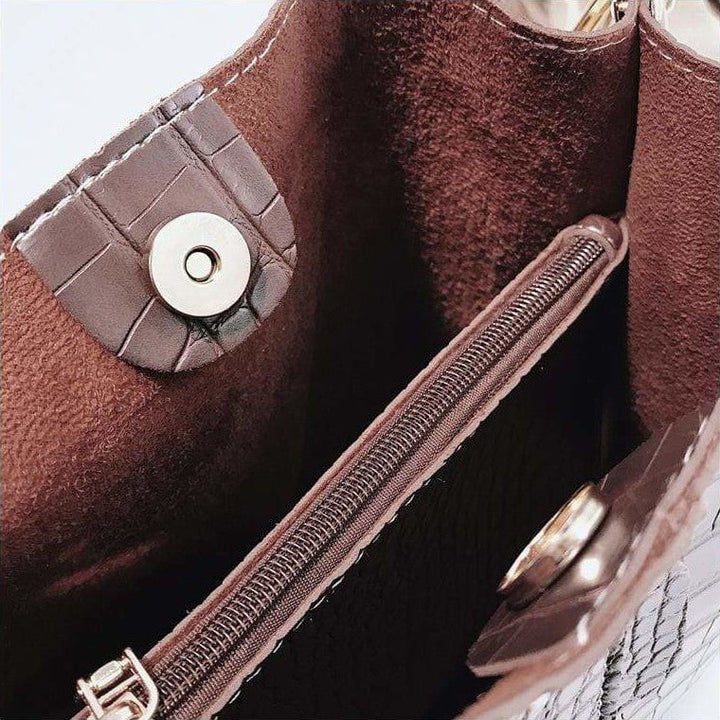 sac seau croco avec poche